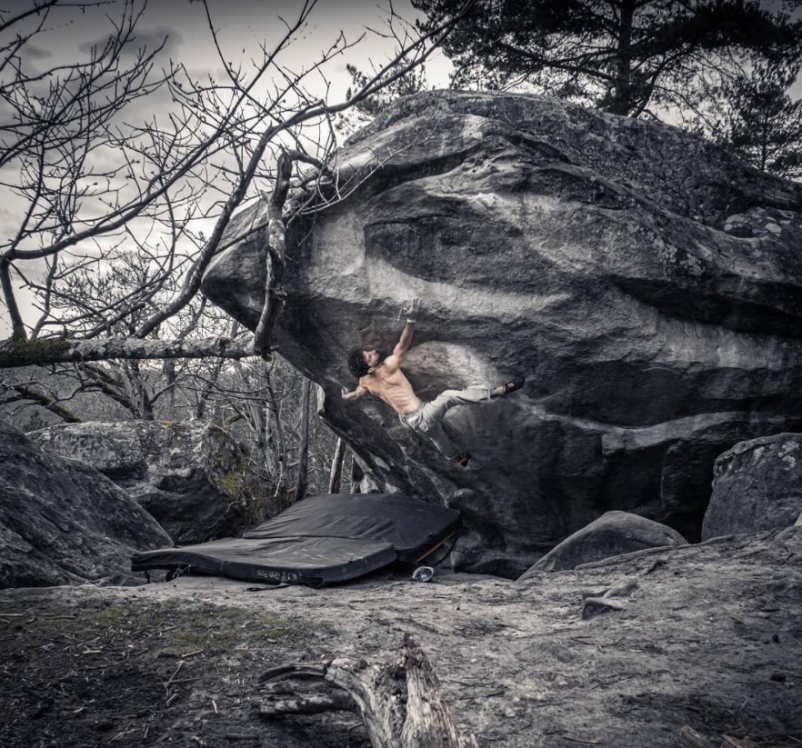 Nico Pelorson on the second ascent of Soudain Seul. Photo: Arthur Delicque